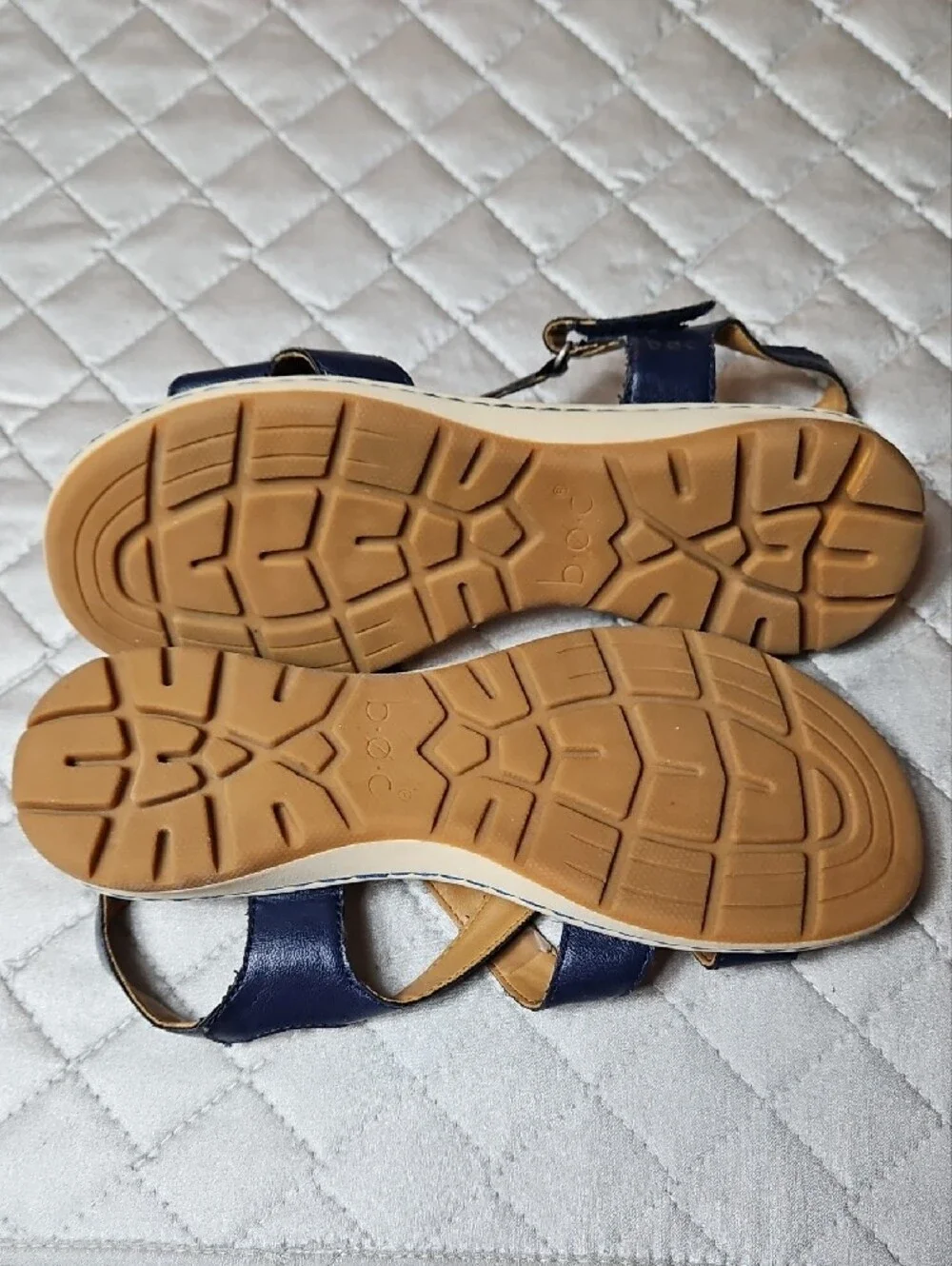 b.o.c. Navy Leather Cross-Strap Sandals